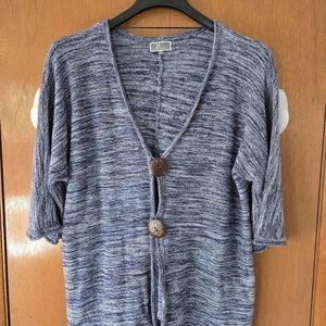 JM Collection Blue Knit Jacket Relaxed Fit